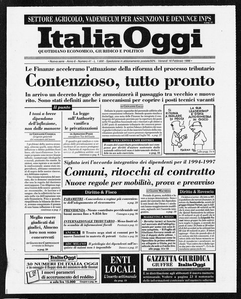 Italia oggi : quotidiano di economia finanza e politica